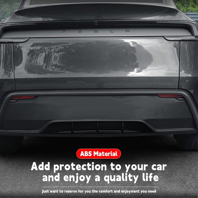 Arcoche Rear Diffuser for Telsa Model Y Juniper 2025-2026 Without Drilling，Trunk Decoration Accessories Model Y Juniper Rear Bumper Molding Protector Lip Made of PP Material (Matte Carbon Fiber) - Image 2